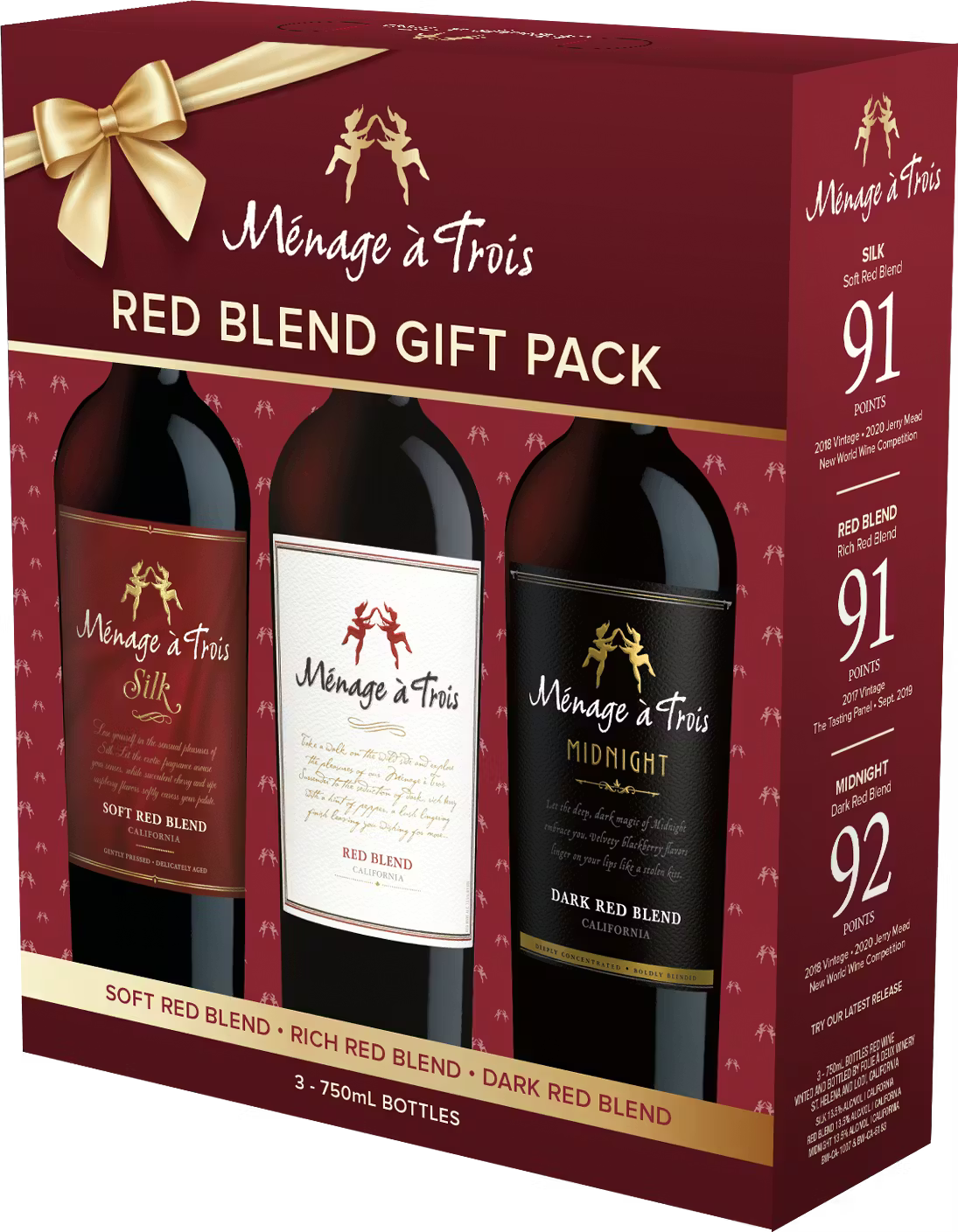 Menage A Trois 3 pk gift set Dec,red,sil