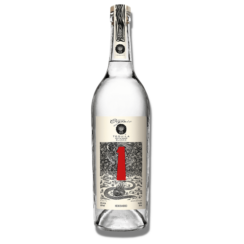 123 Organic Uno Blanco Tequila 750ml bottle