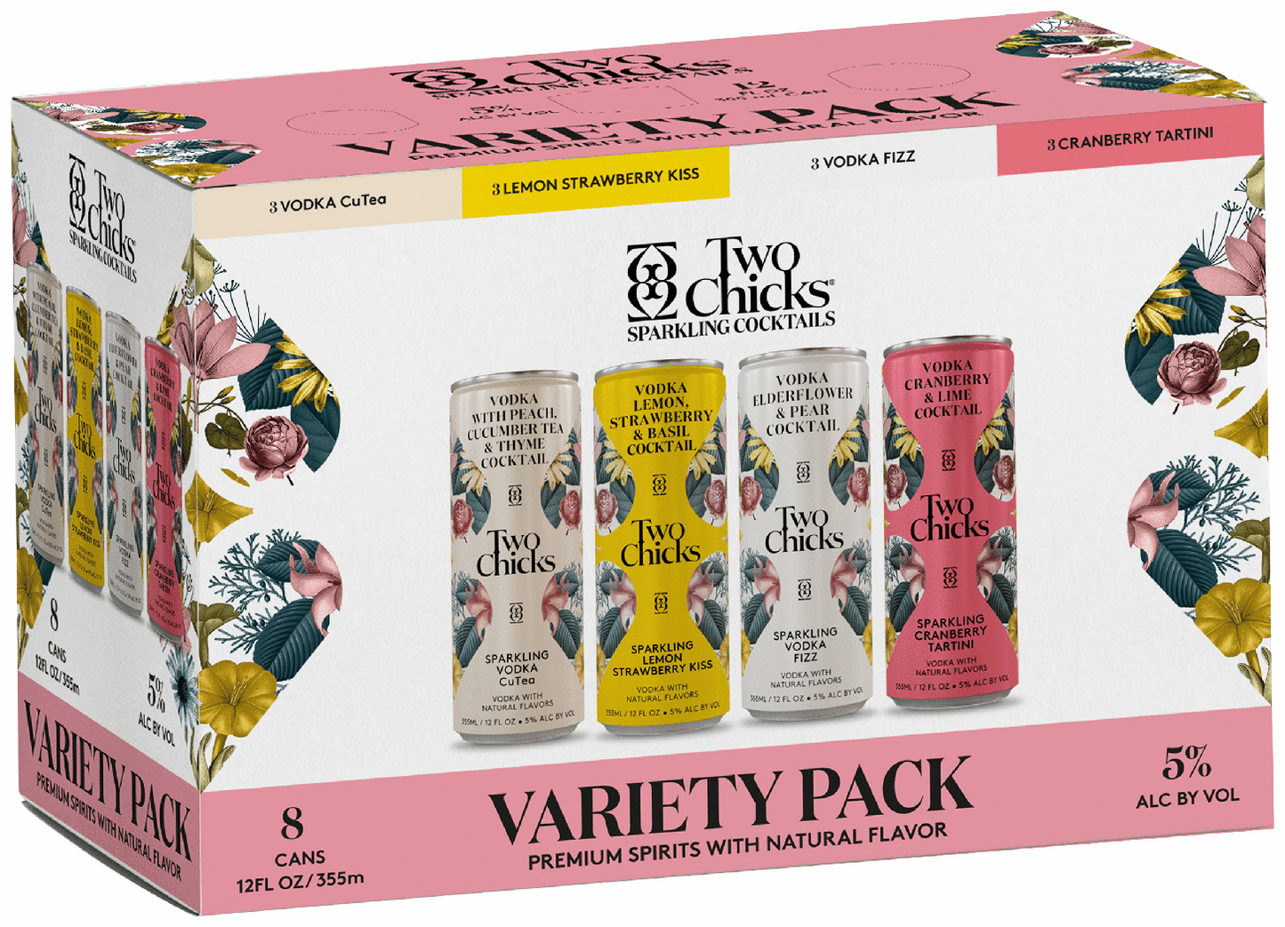 Two Chicks Variety 8pk vodka vc, ls,ct