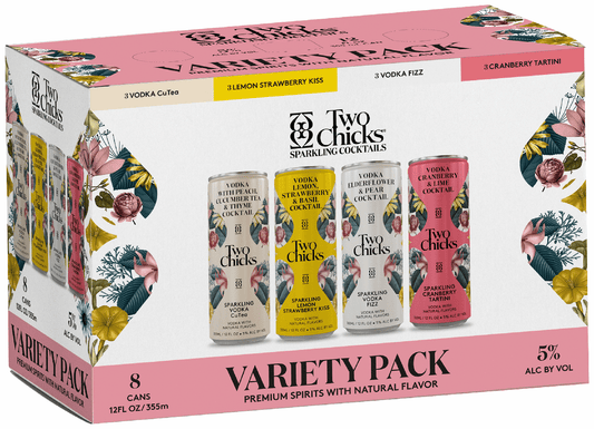 Two Chicks Variety 8pk vodka vc, ls,ct