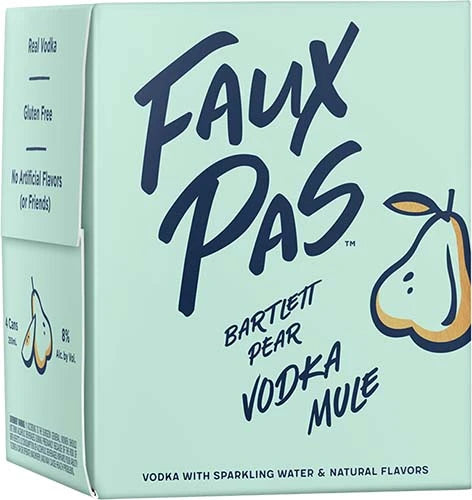 Faux Pas 4pk 250ml.each Lemon & Mint Vodka Soda