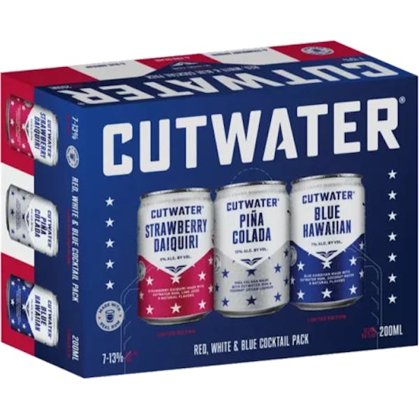 Cutwater Red White & Blue Cocktail Pack 12 pk