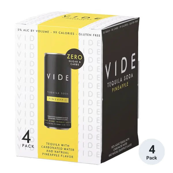 Vide Pineapple Vodka Soda 4pk can