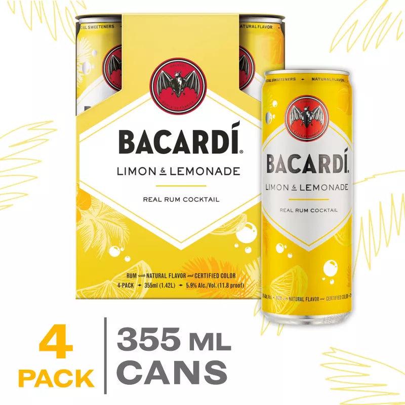 Bacardi Lemonade 4pk Rum Cocktail