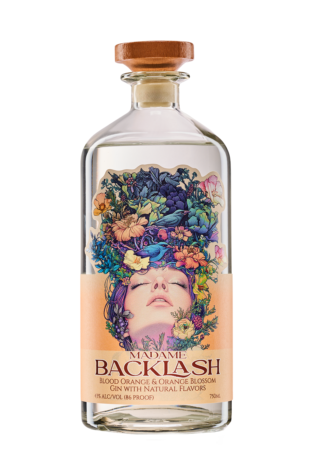 Madame Backlash Blood Orange and Orange Blossom Gin 750ml bottle