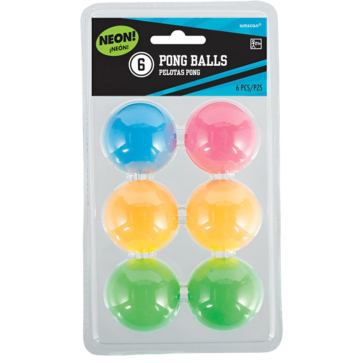 Neon Pong Balls 6pk