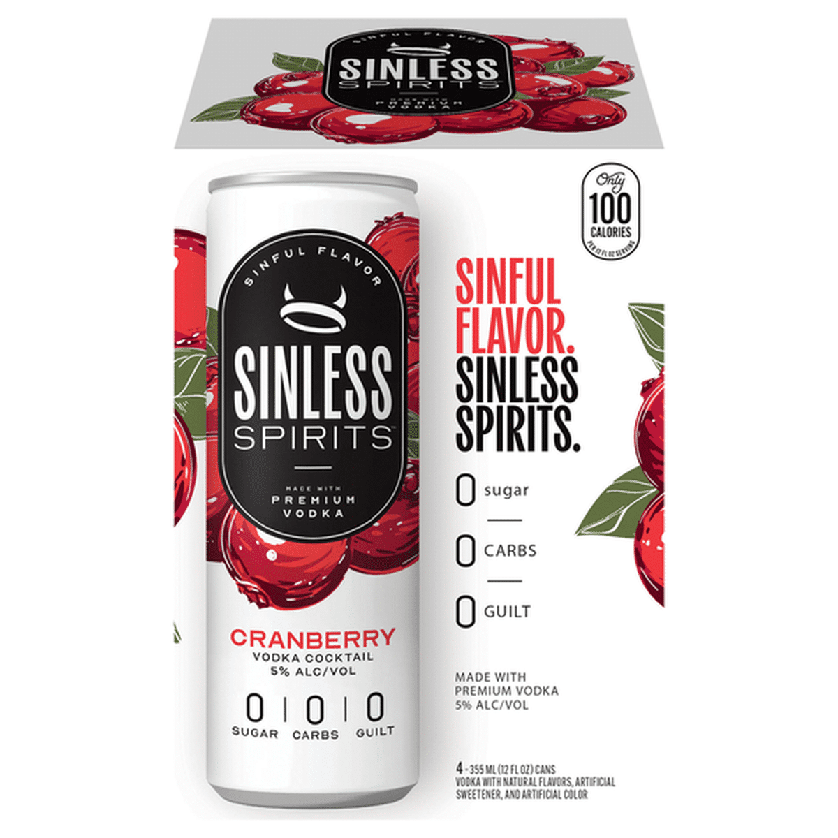 Sinless Cranberry Vodka 4pk