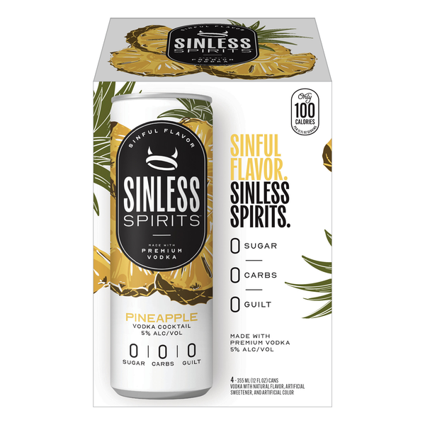 Sinless Pineapple Vodka 4pk